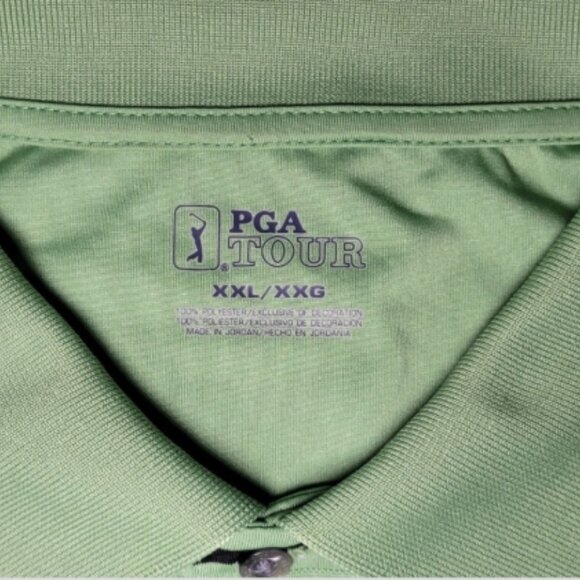 PGA Tour Mens Green and Black Striped Short Sleeve Polo Size XXL - Picture 3 of 10